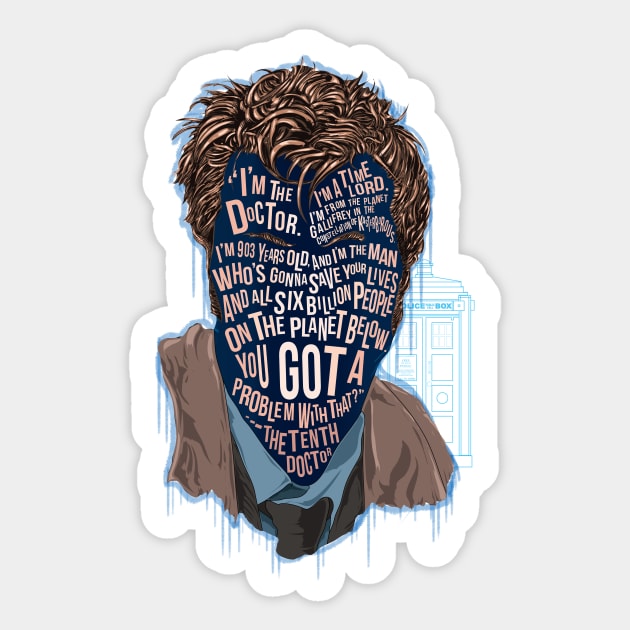 The 10th Doctor Sticker by NateJonesDesign